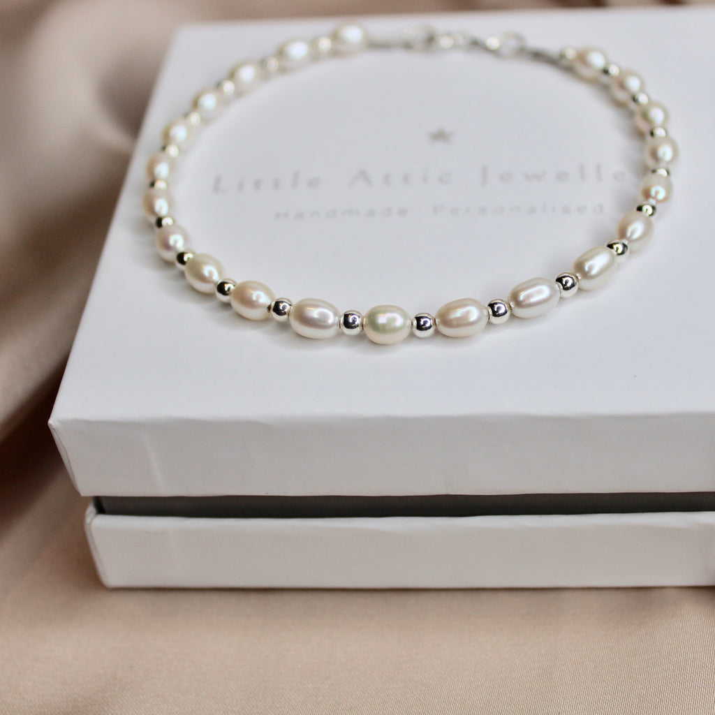 Freshwater Ivory Pearl and Bead Bracelet